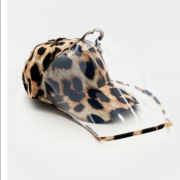 SUMMER Mask HAT - LEOPARD w/detachable FACE SHIELD - Picture 2 of 3